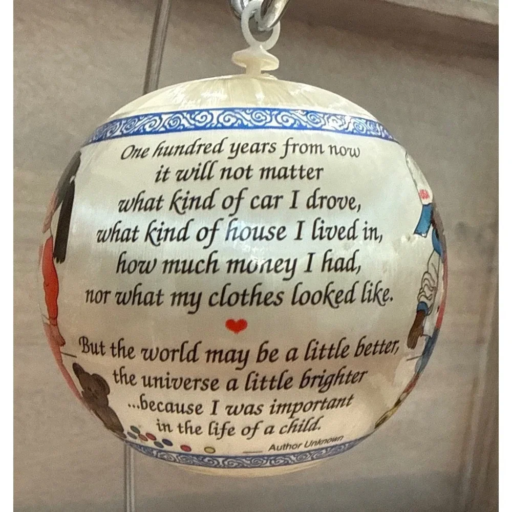 Vintage 1995 Smart Start Darla Clark Limited Edition Satin Ball Ornament White